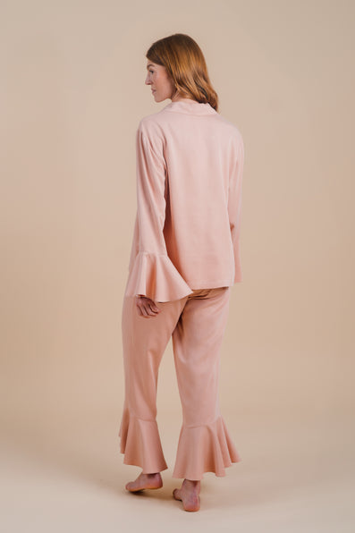 Long Sleeve Ruffle Pant Set - Dusty Sunrise