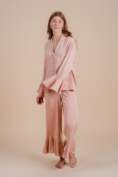 Long Sleeve Ruffle Pant Set - Dusty Sunrise