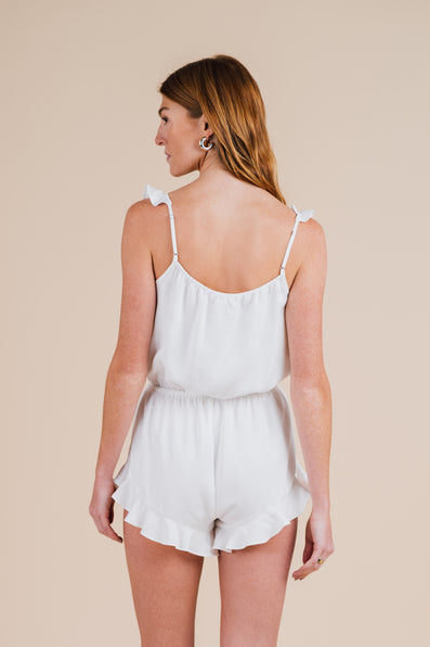 Ruffle Romper - Cloud