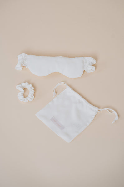 Ruffle Sleep Mask Set - Cloud