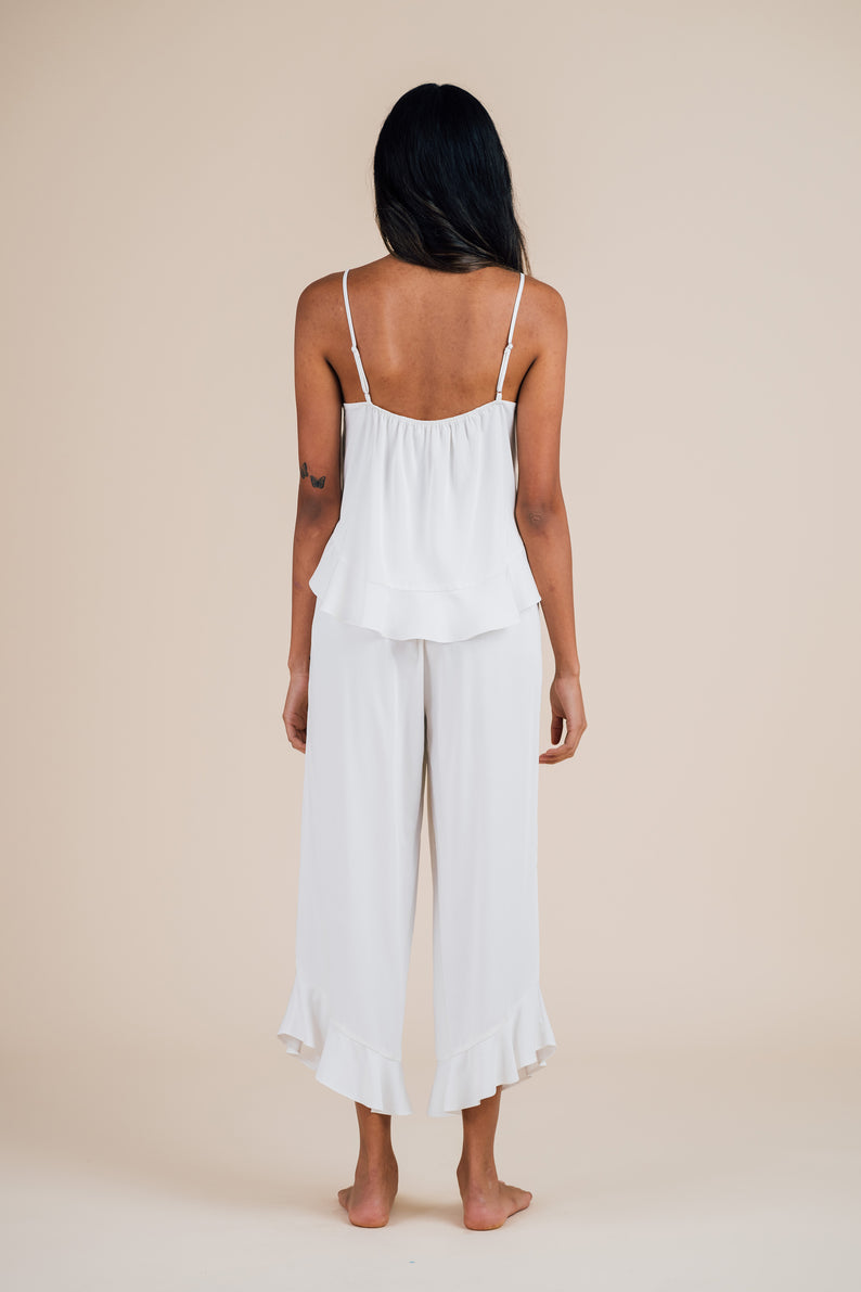 Half Asleep - Sleepwear - Ruffle Pant Set - Women's Pajamas - Dusty Sunrise